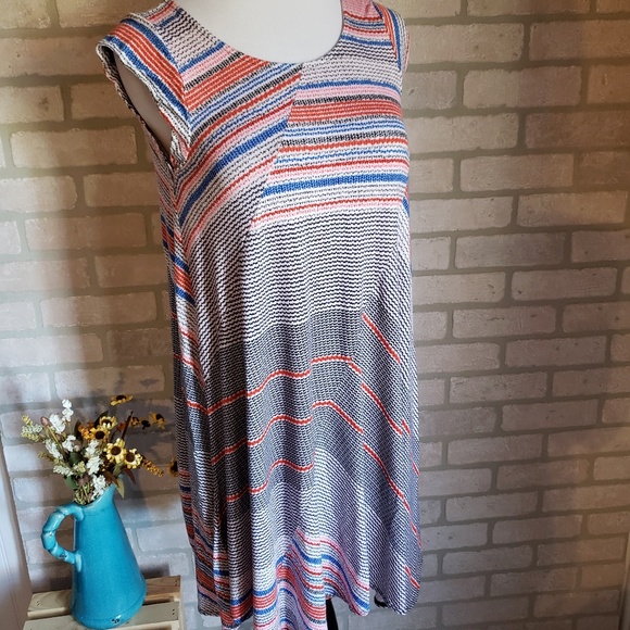 Philosophy Tops - Philosophy Striped Sleeveless Dress / Tunic